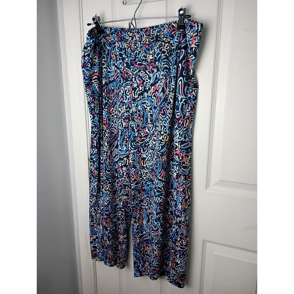 Anthony Richards Woman XLP Capri Wide Leg Flowy Artsy Paisley Pant Beachy Casual